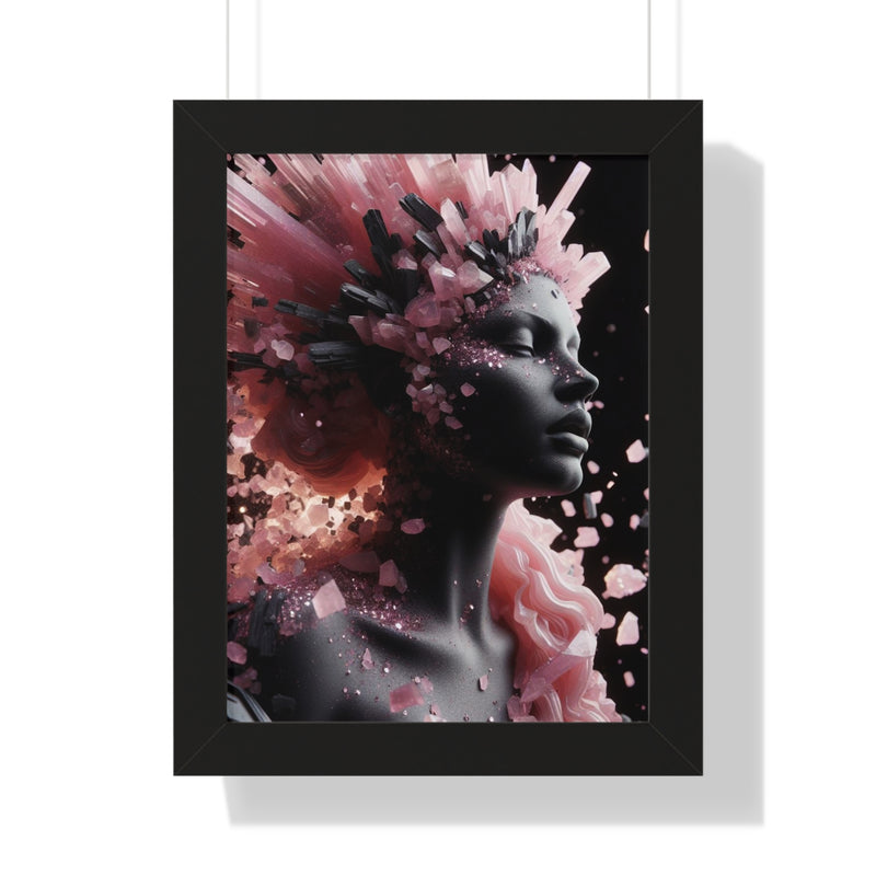 Rose Quartz Crystal Goddess Framed Poster 12x16