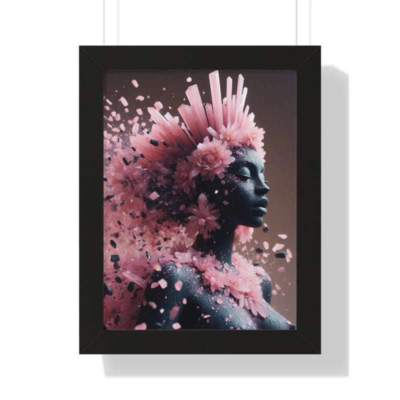 Rose Quartz Crystal Goddess Framed Poster  12x16