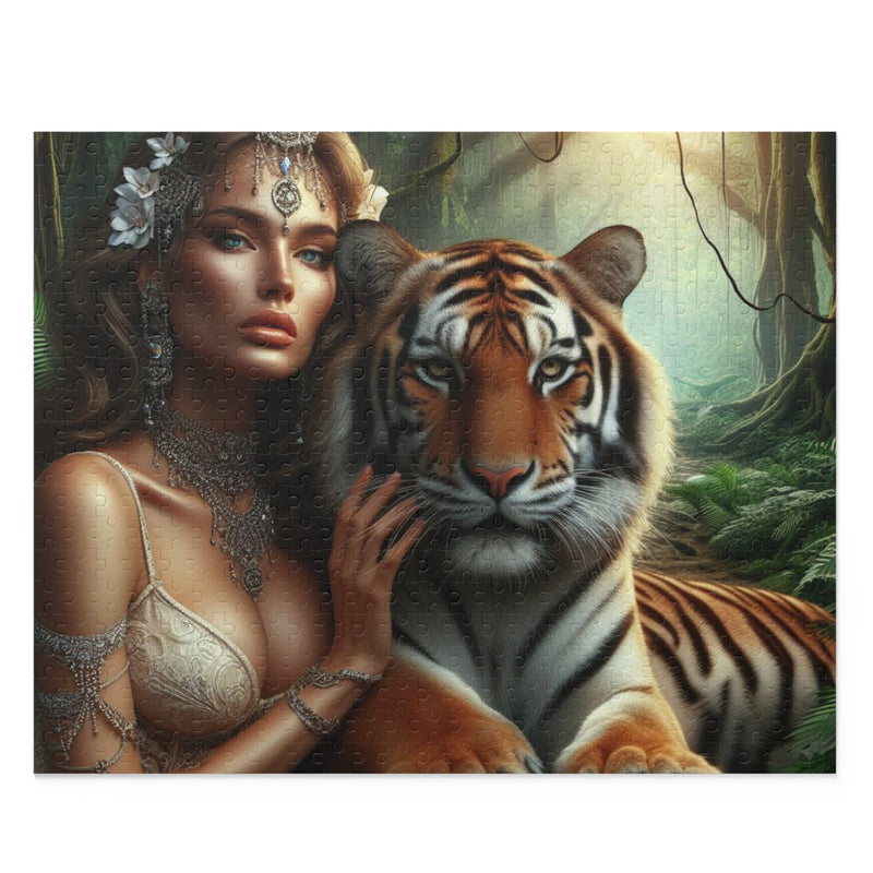 500 Piece Puzzle Jungle Goddess Tiger Puzzle Wall Art Custom Art 16x20