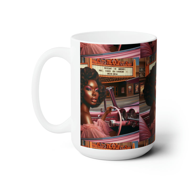 Vintage Designed African American Pink Car Ceramic Mug 15oz