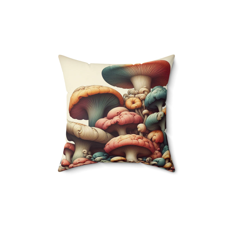 Mushroom Psychedelic Vintage Faux Suede Pillows