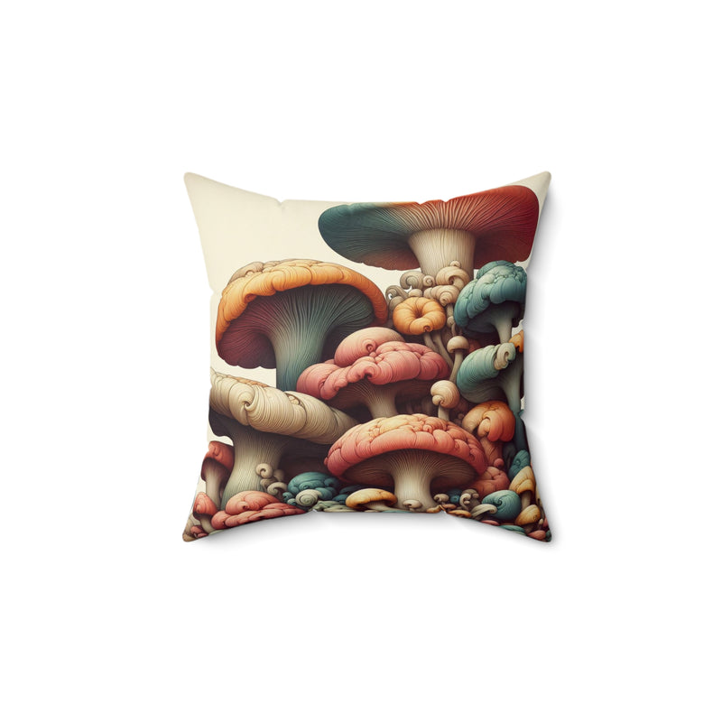 Mushroom Psychedelic Vintage Faux Suede Pillows