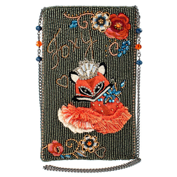 Foxy Beaded Embroidered Crossbody Phone Bag
