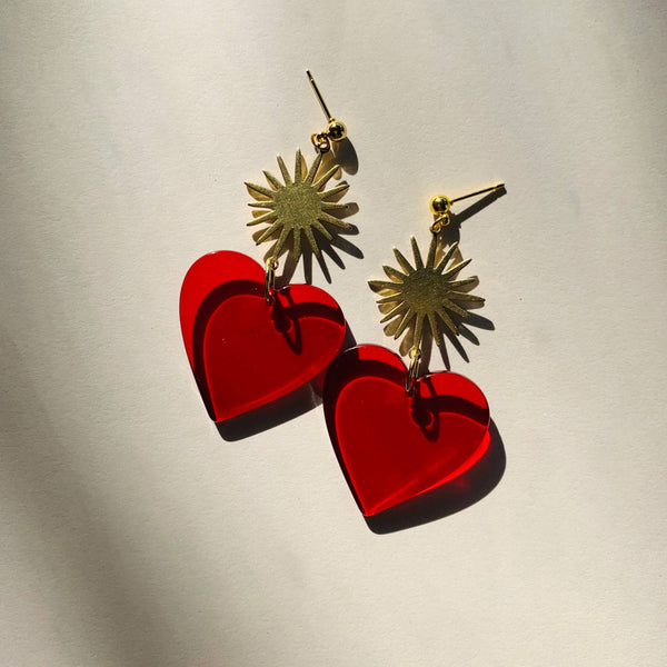 Corazon Acrylic Heart Earrings