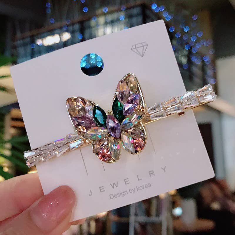 SS08 Crystal butterfly hair clip