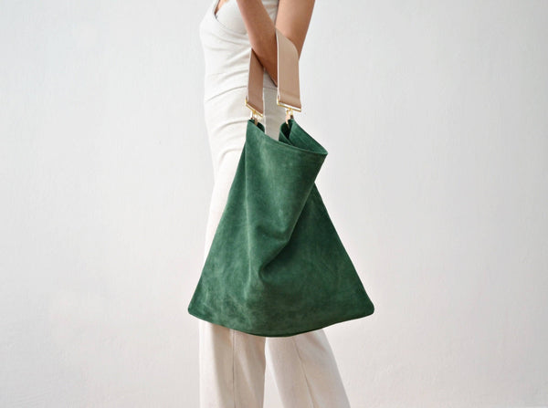 Akathi  Handstitched Soft Leather Bag Evergreen