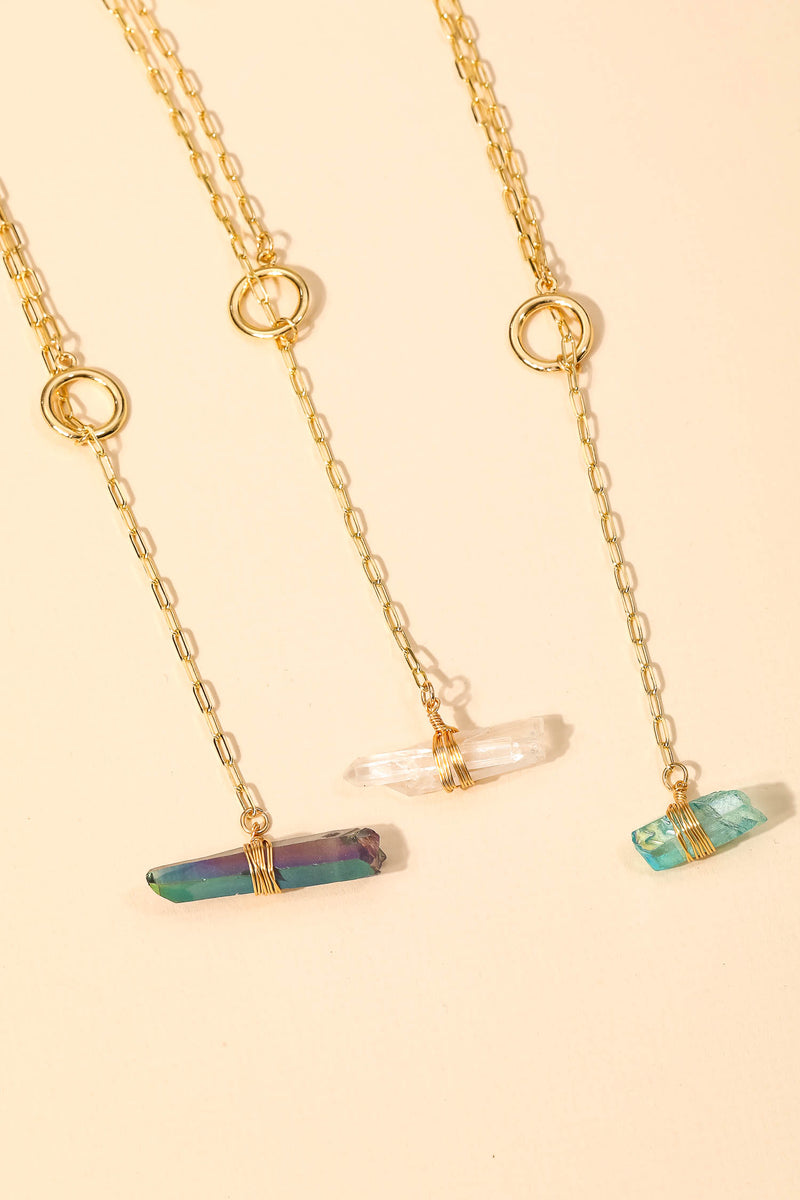Crystal Charm Chain Necklace