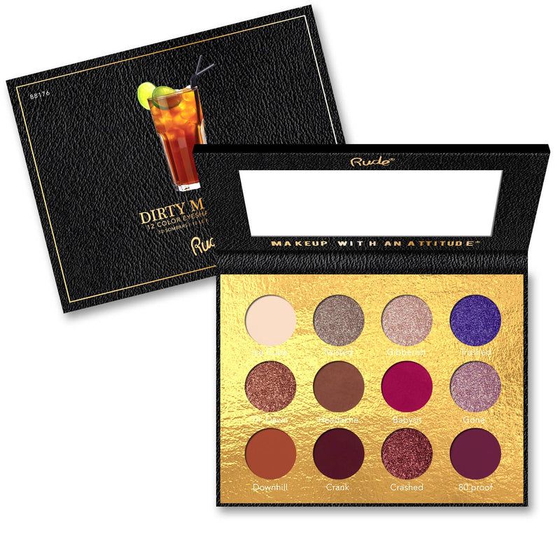 Rude Cosmetics Cocktail Party 12 Color Eyeshadow Palette - Dirty Mother
