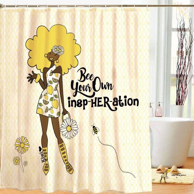 Bee Your Own InspHERation Designer Shower Curtain