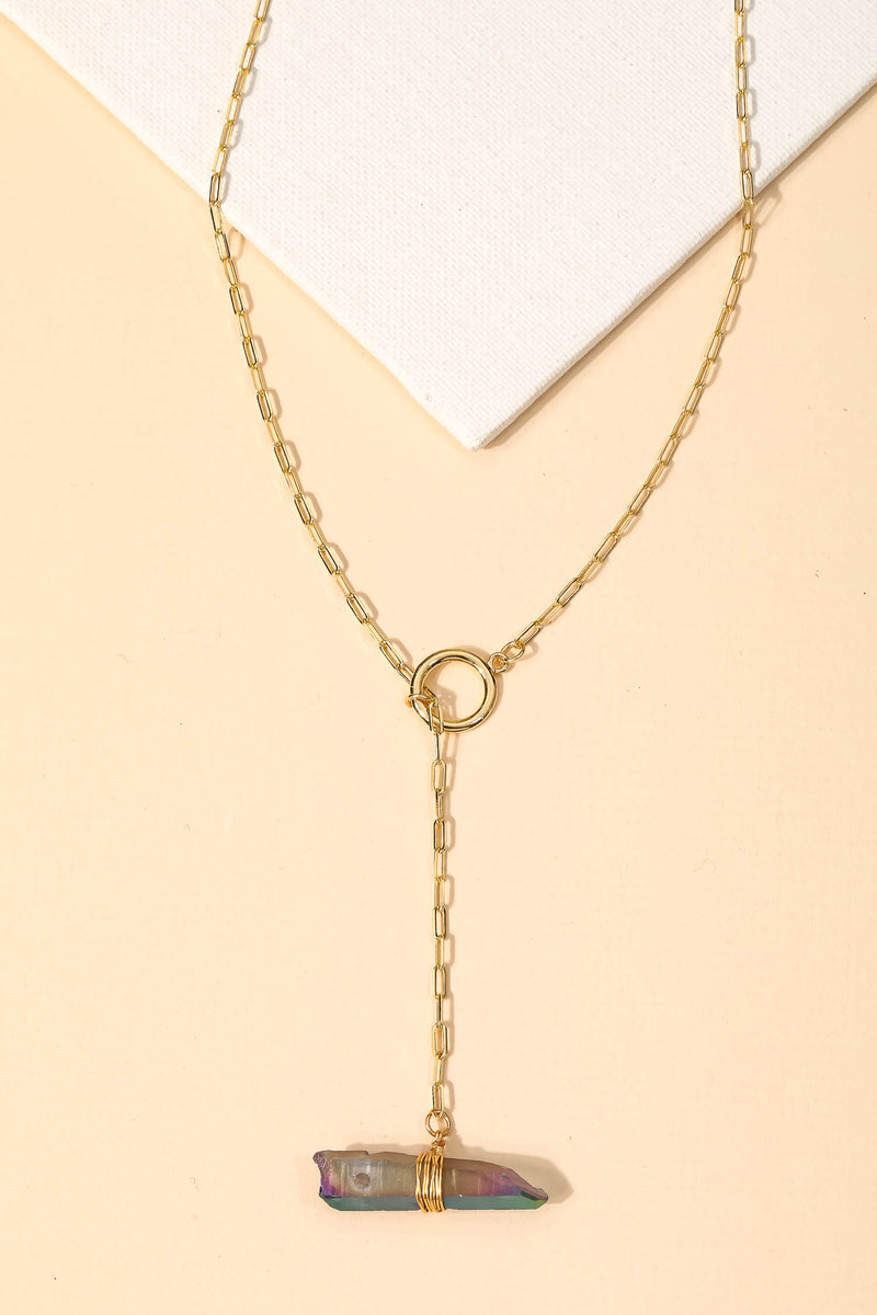 Crystal Charm Chain Necklace